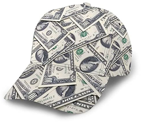 SJOAOAA Unisex Hip Hop Cap Us Bill Dollars Money verstellbare Baseballmützen Herren Damen Snapback Hut Sonnenhüte für Outdoor-Sport, 1 Packung, US Rechnung Dollar Geld, One size