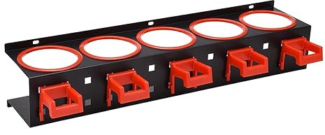 JSCARLIFE Spray Bottle Storage Organizer Rack Hook, Auto Cleaning Detailing Tools Hanger, Spray Bottle Hook for Wall Mounted, Bottle Hanger with 5 Holds and 5 Hanging Hooks