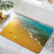 YISUMEI Badezimmerteppich 42x60 cm Badematte Gummisohle Rutschfester Waschbar Absorbierender Badvorleger Schnelltrocknend(Strandwellen)