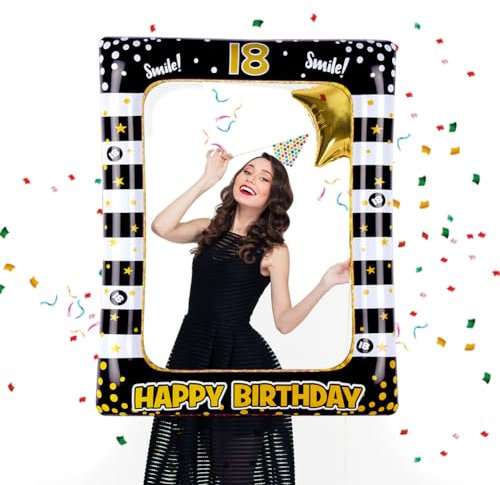 Flintronic Photo Booth Compleanno Accessori, Photo Booth Props, Carta Foto Decorazione per Festa Compleanno -Gadget 18 Anni Fai da Te