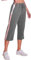 iClosam Hose Damen 3/4 Lang Jogginghose Baumwolle mit Taschen Freizeithose High Waist Sporthose für Frauen Sweathose Trainingshose Yogahose für Sommer