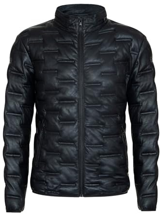 Infinity Leather Gepolsterte, Gesteppte Bomberjacke aus Warmem Lammleder für Herren