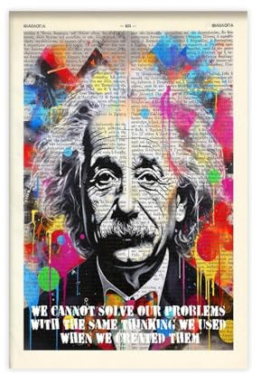 TINGTOEO Albert Einstein 2 Leinwand-Poster, Schlafzimmer-Dekor, Sportlandschaft, Büro, Raumdekoration, Geschenk, ungerahmt, 30 x 45 cm