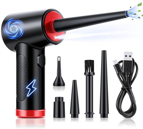 Compressed Air - Cordless Electric Air Duster, Reusable Canned Air for Computers/Electronics/Keyboards/Blaster/Laptop Dust Spray Cleaner, Powerful Air Blower with Fast USB Charging-Replace Air Can