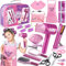 G.C Set Peluquería Niña Juguete con Secador de Pelo Plancha Espejo Peine Tijeras Delantal Capa Peluqueria Maletin Maquillaje Salón de Belleza Juegos de rol Regalo para Niña 3 4 5 6 7 Años