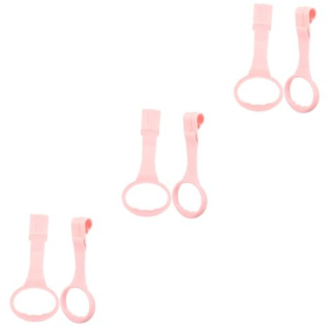 Parliky 3 Paare Zugring Für Kinderbetten Bebe Stift Schlummern Ringe Ziehen Gehhilfe Für Klimmzugringe Für Laufstall -laufstallzaun Leine Anneaux Nest Kleinkinderbett Hand Pp Rosa