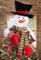 KAHEIGN Puntale per Albero di Natale, 37CM Grande Pupazzo di Neve Con Cappello a Cilindro, 53CM Sciarpa a Strisce Lunga e Braccio per Casa Inverno Festa Decorazione