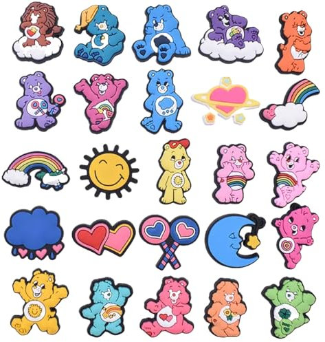 WeddHuis 25 Pcs Charmes de Chaussure Pins Crocs Crocs Charms Crocs Accessoires pour Filles Garçons Chaussure Charms Accessoires Crocs Decoration Bracelet Décorations de Fête Cadeaux D'anniversaire