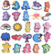 WeddHuis 25 Pcs Cartoon Schuh Dekoration PVC Shoe Charms Charm für Kinder Clogs Armband Charms für Kleinkinder Clog Dekor für Bands Bracelet Mädchen und Jungen
