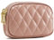 QIUTIMIY Borsa piccola in pelle da donna Portamonete portamonete con doppia tasca con cerniera con portachiavi，Viola trapuntato