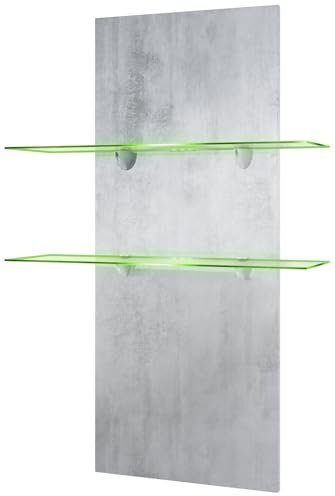 Vladon Wandpaneel Faro in Beton Oxid Optik inkl. LED - Modernes Wandregal für Ihr Wohnbereich (70 x 110 x 21 cm)