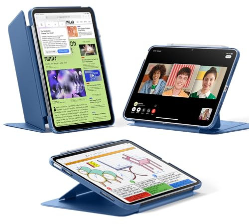 ESR for iPad (A16) 11th Generation Case, iPad 11th/10th Gen Case (2025/2022), Vertical Stand Cover, Multi Stand Angles, Ultra-Stable Cover, Flip Series, Blue