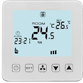 Thermostat Connecté, Thermostat de ventilo-convecteur de climatisation 2P 4P avec Commande vocale à Distance programmable et App,pour la Maison(W08AC-4-4P)