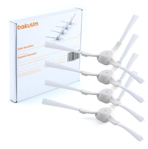 BAKUUM Pack 4 cepillos, escobillas Laterales, para Xiaomi S20. Pack repuestos y Accesorios para Robot Aspirador