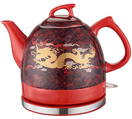 BNCXMO Bolli per Bolli elettrici in Ceramica con cordone cordle teiera-Retro 1l Jug, Acqua da 1200w Veloce per tè, caffè, zuppa Veloce Presente