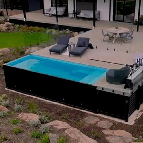 Rectangular Frame Swimming Pool w/Filter Pump - Large Above Ground Backyard Rectangle Pool Deep Water
