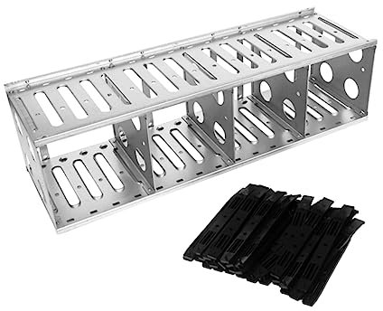 DOITOOL 1 Satz Festplatten käfig extern hart Gestell fahren mehrschichtiges Festplatten-Rack Festplattengehäuse Disk-Rack Festplattenkäfig Rostfreier Stahl Silver