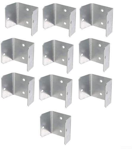 ZWEquipint Galvanized Steel Fence Panel Clips Set 10 Pack Metal Post Trellis Fasteners For Timber Posts Garden Support(35mm)