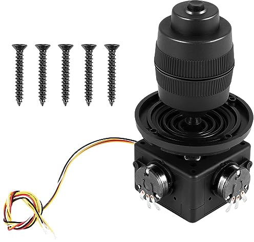 Jevina Potentiomètre Joystick à 4 axes Commande par boutons 10K 4D Potentiomètre à bascule étanche, Noir