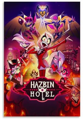 WRLIFWJXU Hazbin Hotel-Anime-Poster, Leinwand-Kunst, für Wohnzimmer, Schlafzimmer, Spielzimmer, Büro, Poster, 30 x 45 cm, ungerahmt