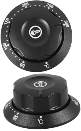 SOLUSTRE 2pezzi Manopola Termostato Di Controllo Per Cucina Gas Friggitrice Scaldabagno Design e Materiale Durevole Per Uso Facile e Preciso