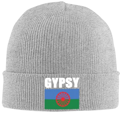 Bonnet Tricoté avec Revers Drapeau Gitan Bonnet Pêcheur Culture Ethnique Traditionnelle par Homme Femme - Doux et Respirant - Chapeau Slouch Élastique pour Un Usage Quotidien et Saisons de Transition