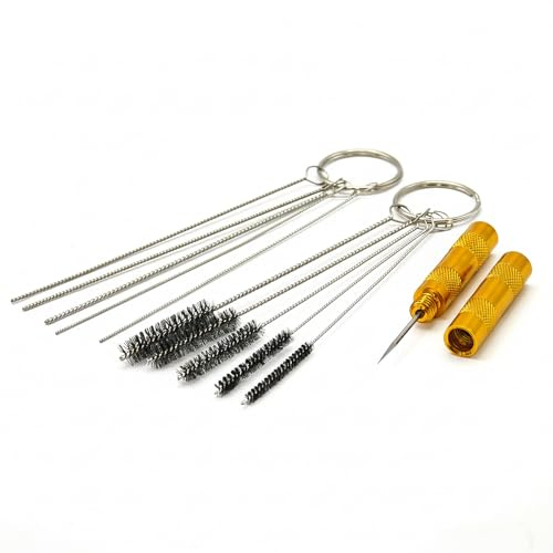11PCS Car Windscreen Washer Jet Cleaning Tool - Stainless Steel Nozzle Needle and Brush Set - Adjustable Washer Nozzle Cleaner for Vehicles