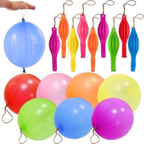 50 palloncini punch da 46 cm, robusti palloncini perforati grandi, colori assortiti, palloncini XXL, palloncini in lattice, per feste di compleanno