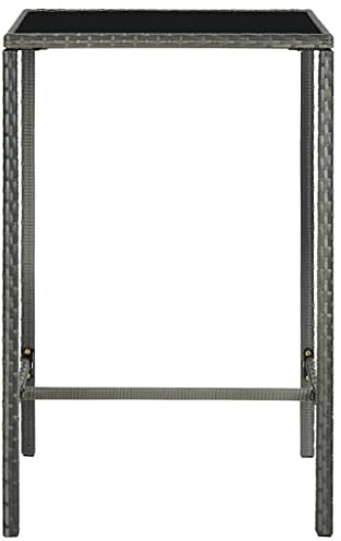 Jkghdrt Stehtisch für Terrasse aus PE-Rattan, Gartenmöbel Bartisch mit Stahlgestell und Outdoor-Bartisch mit Hartglasplatte in den Maßen 70x70x110 cm
