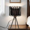 Tischlampe Schwarz Beleuchtung 35cm hoch rund stylisch MINA Lampe Modern Tripod Tischleuchte