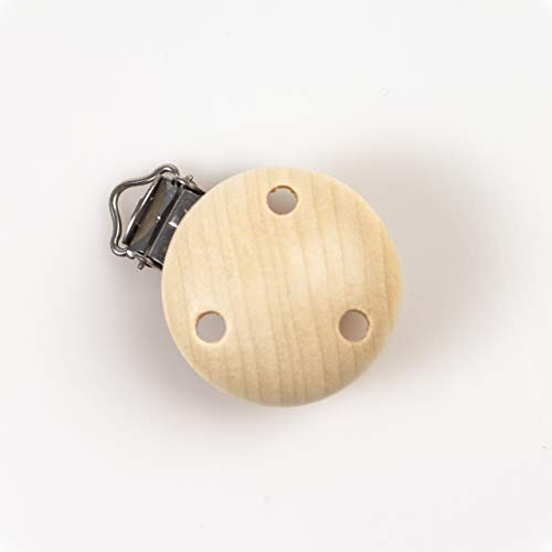 Holz-Clips | natur | seidig poliert | Ø 35mm | gravierbar