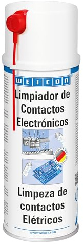WEICON Limpiador de Contactos Electrónicos | 400 ml | Limpia y desengrasa componentes electrónicos o mecánicos | Transparente
