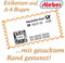 Gezackte Etiketten für Internetmarke NEU! 24 Stück vorgestanzt auf A4-Bogen, ca. 51×26 mm (20)
