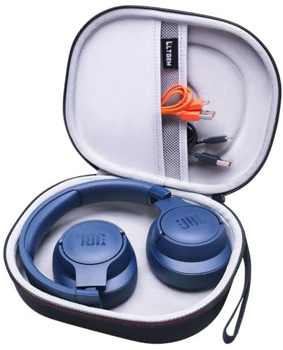 LTGEM EVA Hard Case for JBL Live 650BTNC / 400BT / 500BT /460NC and JBL Tune 510BT /700BT/710BT/760NC/750BTNC/ 660 BTNC / 560BT / 500BT / E45BT/ Bluetooth Wireless Headphone (1.Black outside + grey
