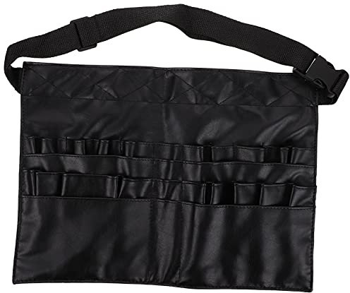 Minkissy Make- Up Pinsel Taille Tasche PU 32 Taschen Professionelle Kosmetik Make- Up Pinsel Tasche mit Künstler Gürtel Strap für Frauen Schwarz