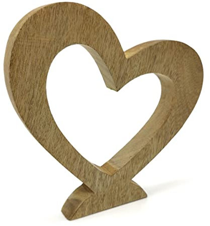 DARO DEKO Holz Herz stehend 20cm Natur braun