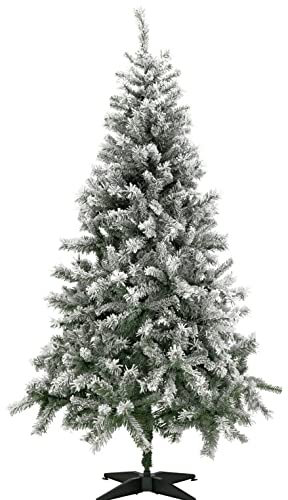 tradefirst Snowy Christmas Tree 6ft 780 Tips【|】Xmas Snowing Christmas Tree 【|】6ft Snow Covered Christmas Tree With Luxury Decorations_ Green