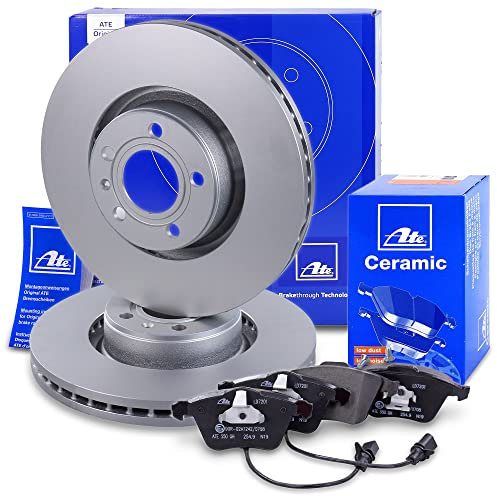 ATE Bremsenset Vorderachse inkl. Bremsscheiben vorne Ø 321 mm belüftet und Ceramic Bremsbeläge vorne + Warnkontakt Kompatibel mit AUDI A6 Allroad C6 (4FH), A6 C6 (4F2, 4F5), A8 D3 (4E2, 4E8)