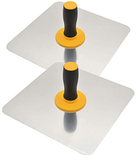 ESreake 2Pack Aluminium Plastering Hawk with Soft Grip Handle, Plaster Mortar Board Holder Finishing Plastering Tool for Cement, Mortar, Drywall (2, 11.8x11.8)
