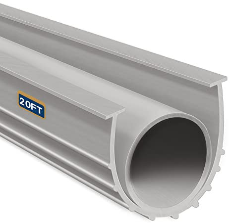 DGSL Garage Door Seals Bottom Rubber，Weather Stripping Sealing Strip Replacement,Universal Weatherproof Threshold Buffering (Grey, 20 Ft,)