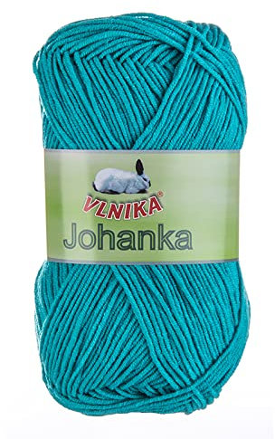50g Strickgarn Johanka Strick-Wolle Handstrickgarn Klassikgarn Sommergarn Farbwahl, Farbe:073 türkis