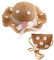 Spldsun 2 Stücke Hut und Kleine Tasche Set, Prinzessin Hut, Hut Große Krempe, für Damen, Mädchen, Sommer, Strand, Reisen (Braun, mit Blumen)