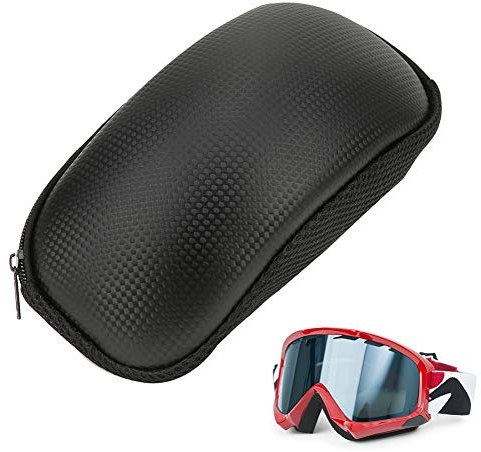 Skibrillen Tragetasche, Schutzbrillen Aufbewahrungsbox, PU Leder Tasche mit Reißverschluss, Schutzetui für Outdoor Aktivitäten