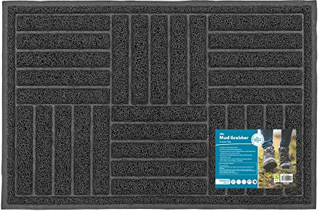 JVL Mud Grabber Spaghetti Scraper Doormat, 40x60cm, Grey Square