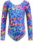 AUBIG Mädchen Turnanzug Lange Ärmel Kinder Gymnastikanzug Leotards Glanz Ballettanzug Tanz Abnutzungs Bodysuit C1 5-6 Jahre
