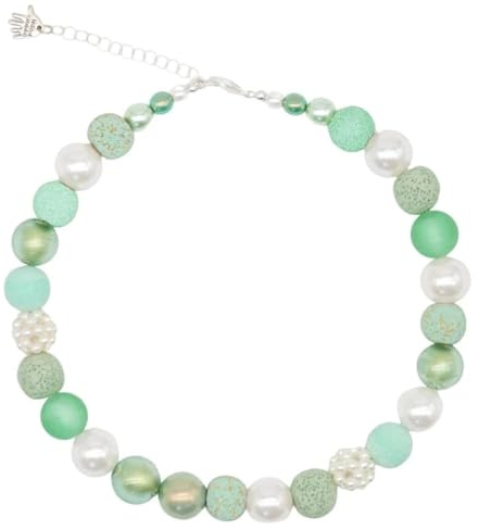 Feliss Perlenkette Halskette Damen Handmade 45 cm Statement Kette | Ketten aus Perlen Choker Halsband aesthetic Necklace Schmuck Beads Perlenkette für Frauen