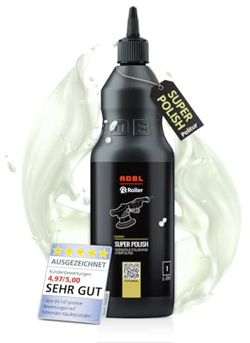 ADBL Super Polish (1L) - Feinschleif Politur für eine perfekte Lackkorrektur - Entfernt Kratzer bis P2000, Hologramme und Oxidation - Wasserbasiert, ohne Silikone oder Füllstoffe, Medium Cut