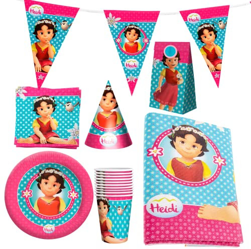 Party Factory `Heidi´ XXL-Set, 10 Becher, 10 Teller, 20 Servietten, 1 Tischdecke, 1 Wimpelkette, 10 Partyhüte und 10 Partytüten