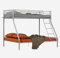 MEUBLE COSY Etagenbett Kinderbett für 3 Personen, Jugendbett Bettgestell 90x 190 und 140x190cm, Metall, Hochbett für Kinder, Schlafzimmer, Haus, Grau