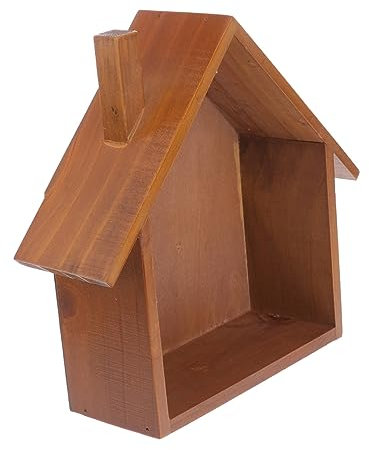 Homoyoyo 1stk Holzregal in Hausform Bilder Zeigen Lagerregal Organisator Zum Aufhängen An Wand Wandregale Schwebendes Regal in Hausform Blumentopfregal Holzregale Vorbau Bambus Schublade